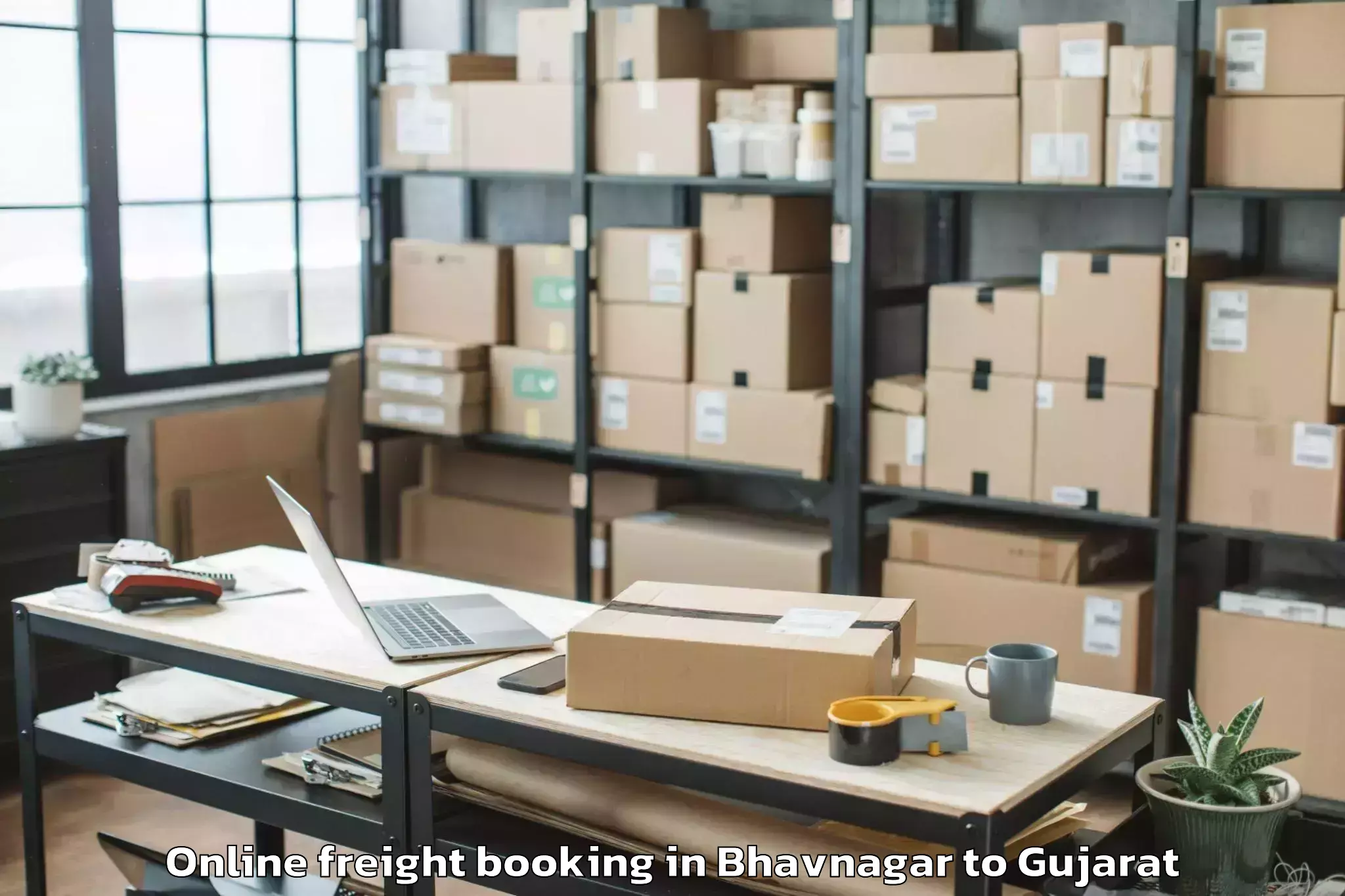 Easy Bhavnagar to Jamkandorna Online Freight Booking Booking